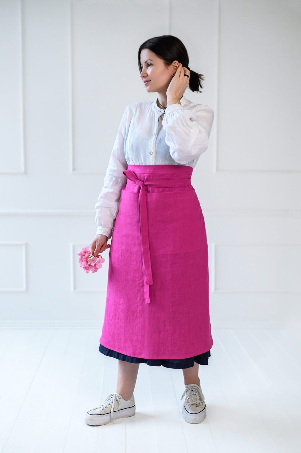 Linen half apron