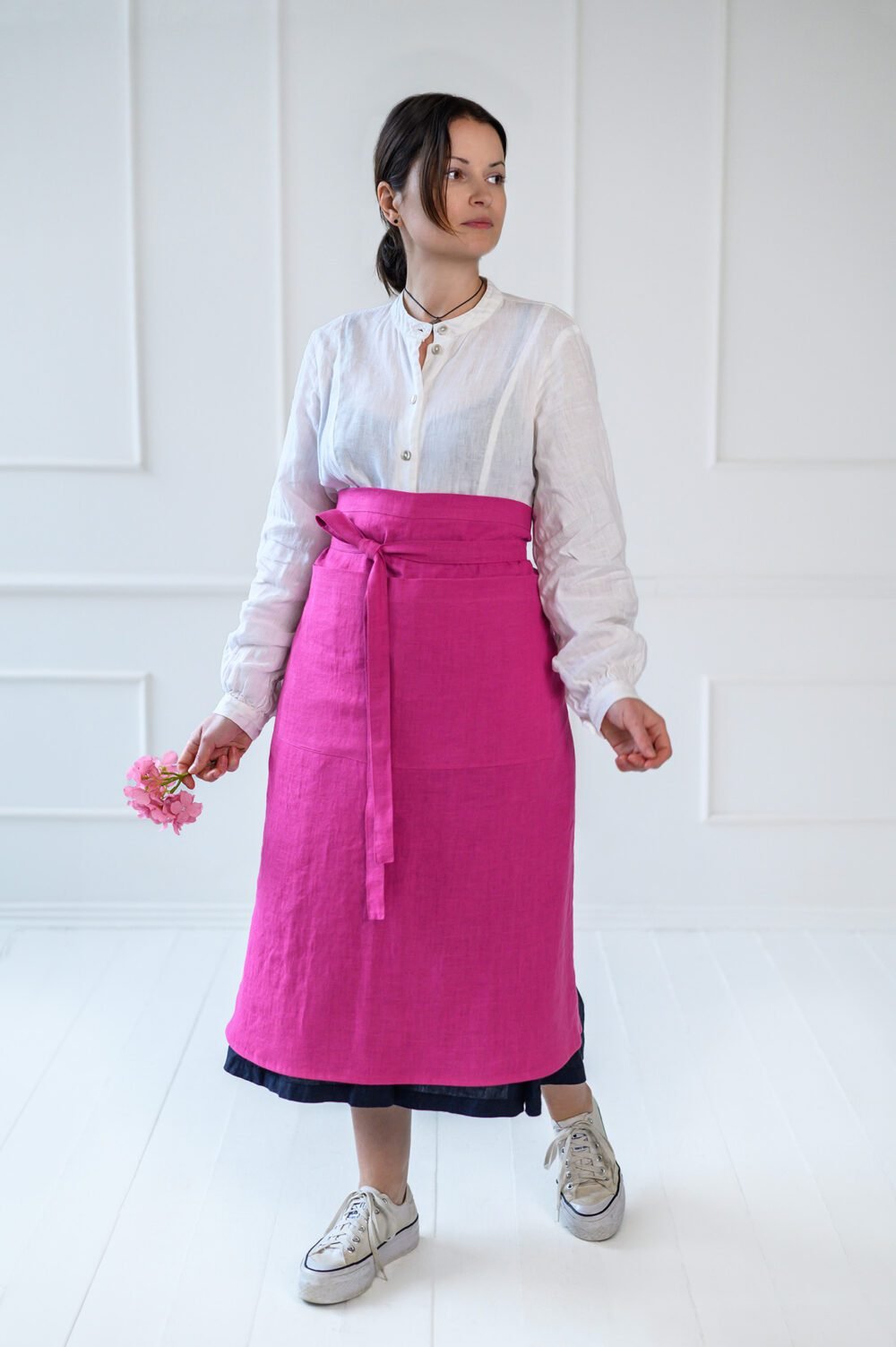 Linen half apron