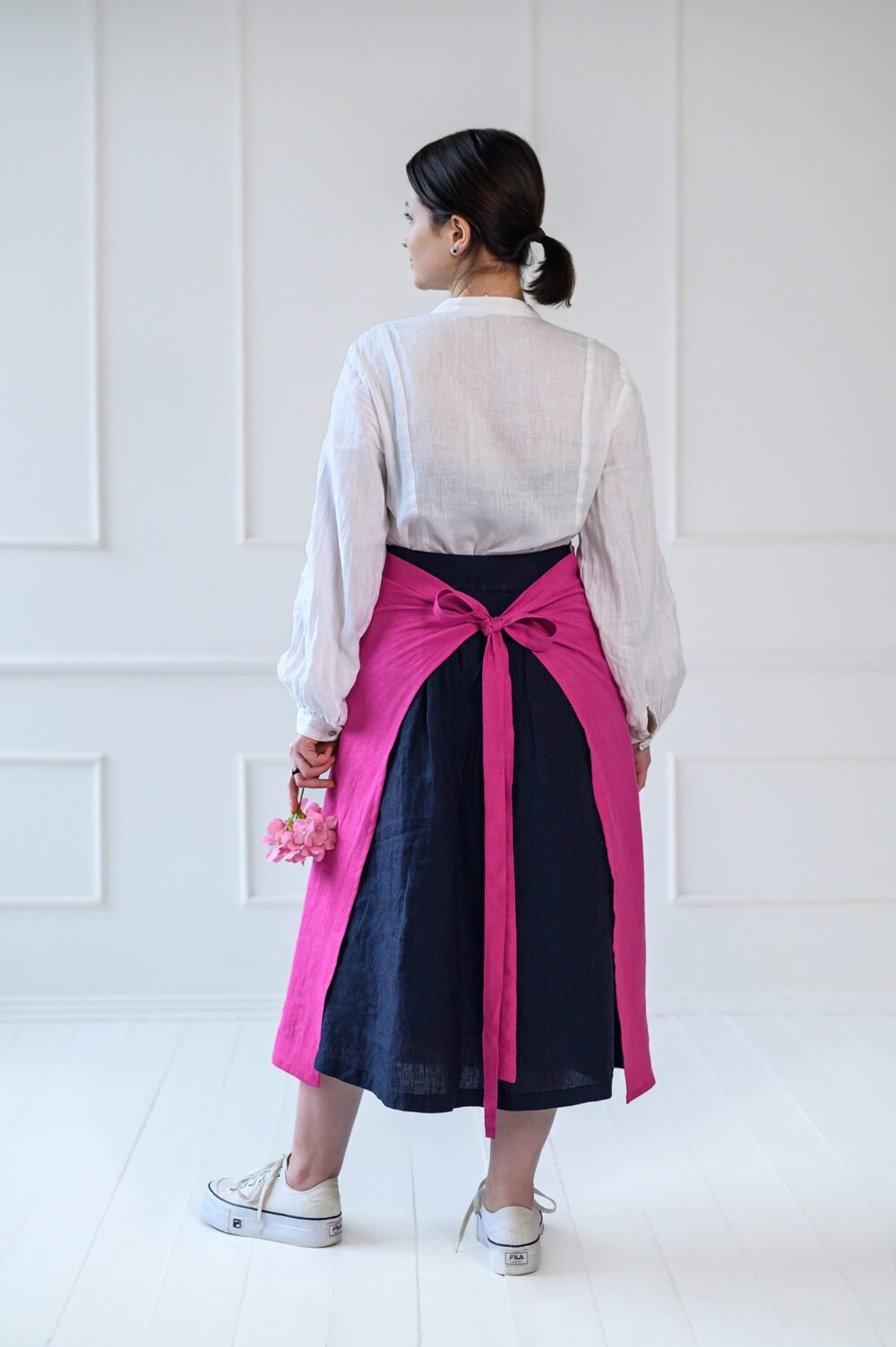 Linen half apron