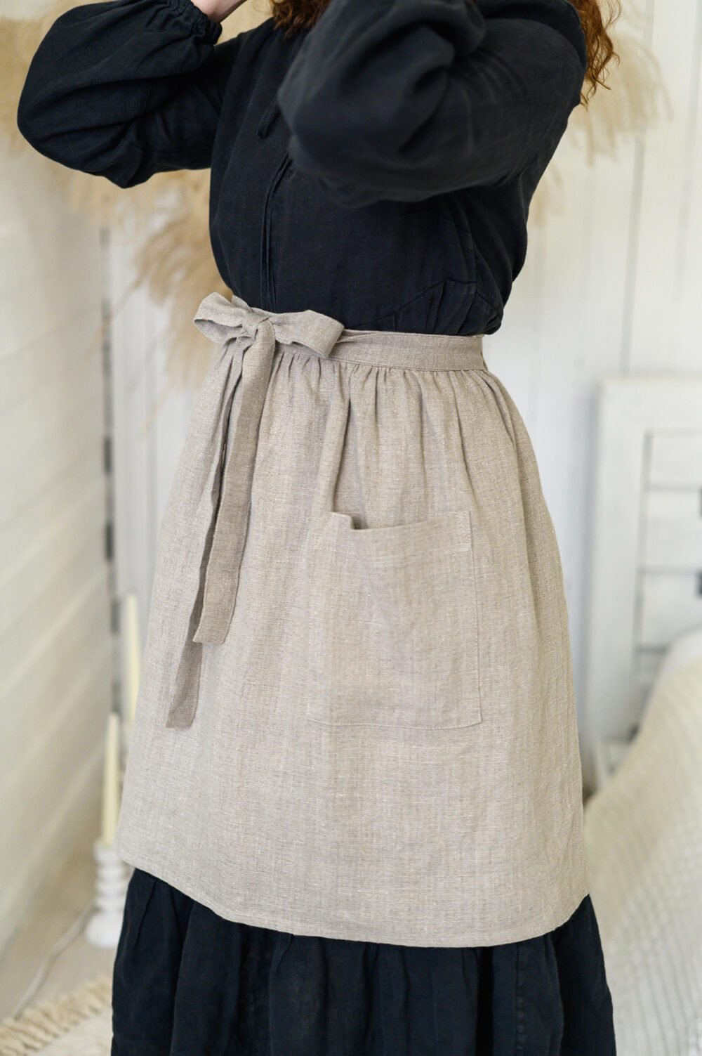Linen skirt apron