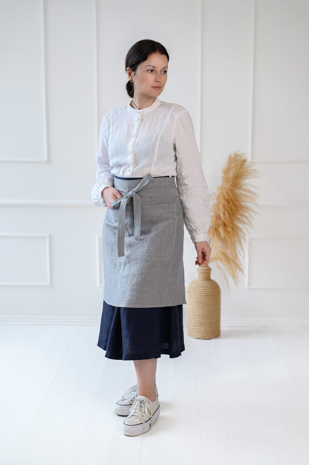 Linen half apron