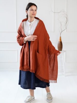 linen shawl with pockets