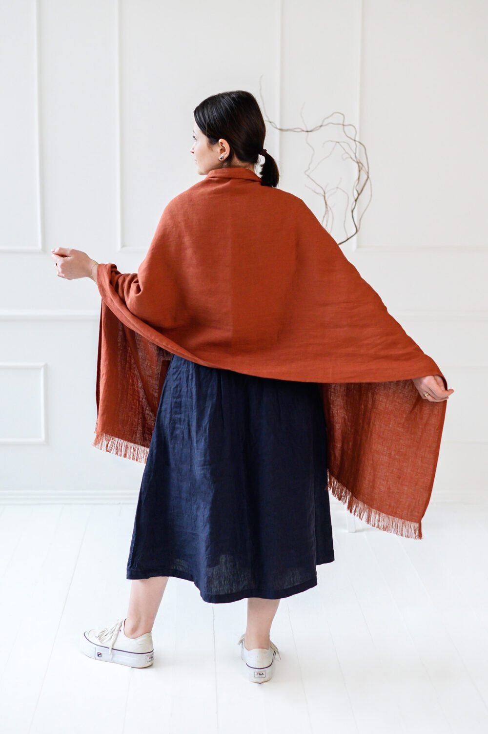 linen shawl with pockets