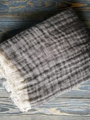 Linen blanket "Black beige"