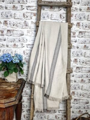 Linen throw "Vintage stripes"