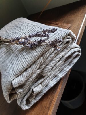 Waffle linen towel