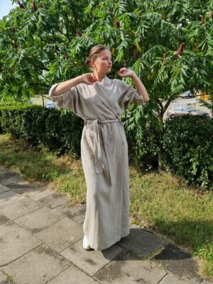 Rough linen robe