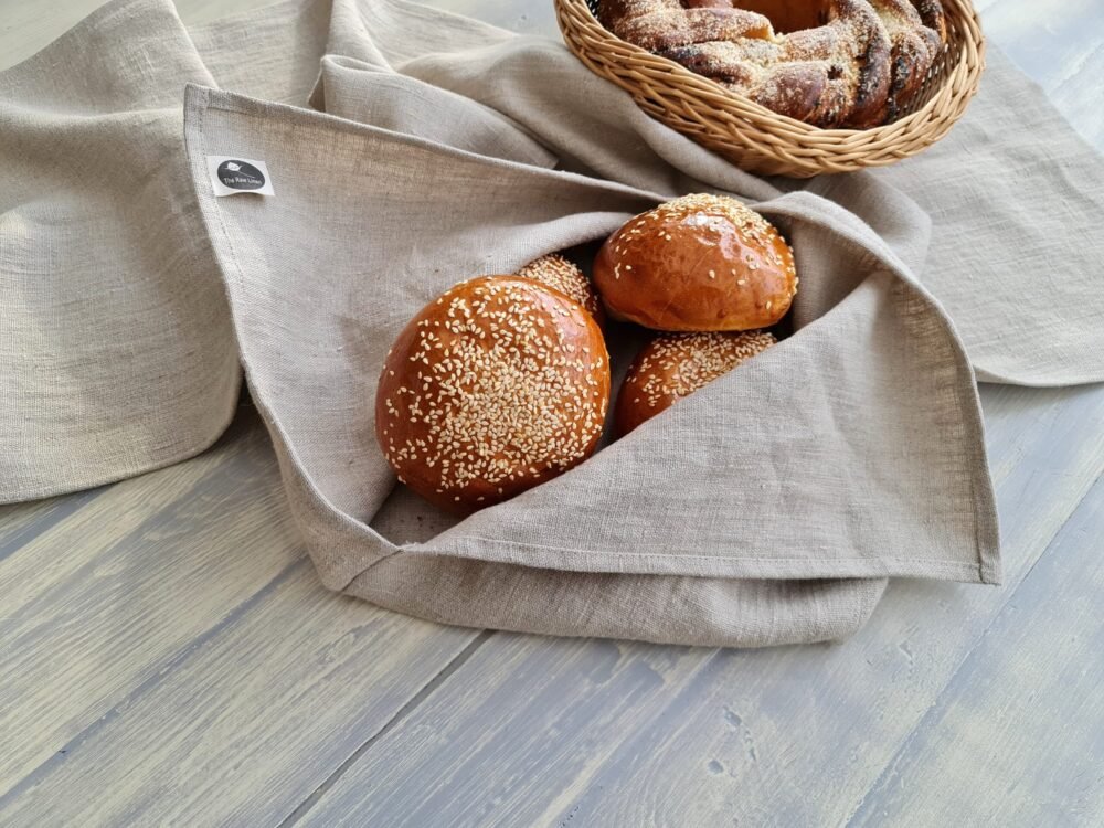 Rough linen bento bag