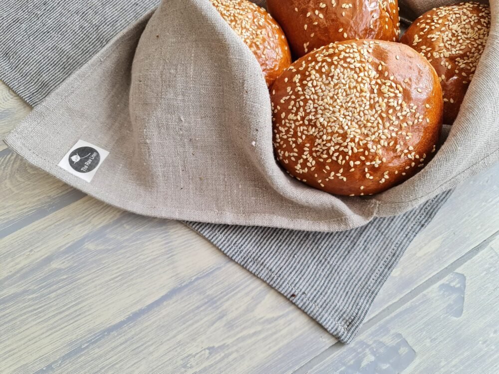 Rough linen bento bag