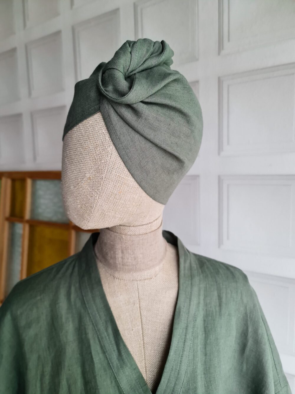 linen hair turban