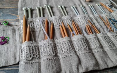 The Vintage Charm of the Rolled-Up Linen Knitting Needle Case