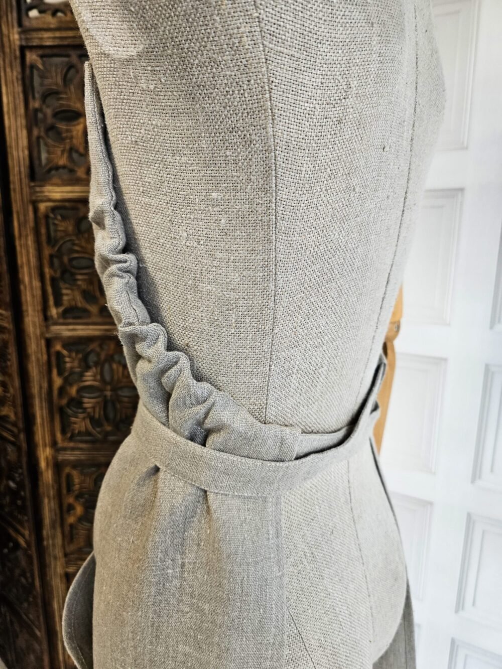 Linen drawstring apron