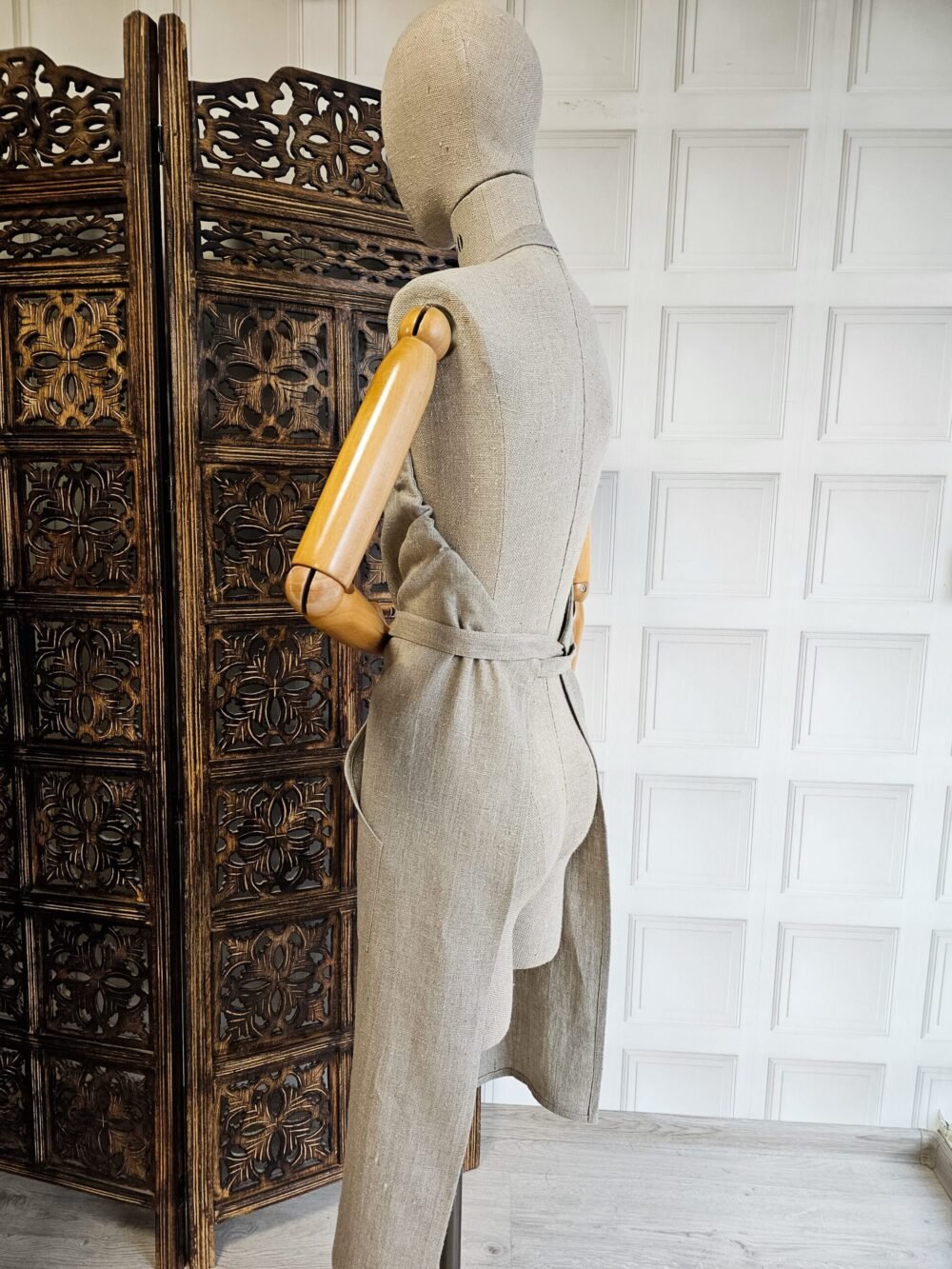 Linen drawstring apron