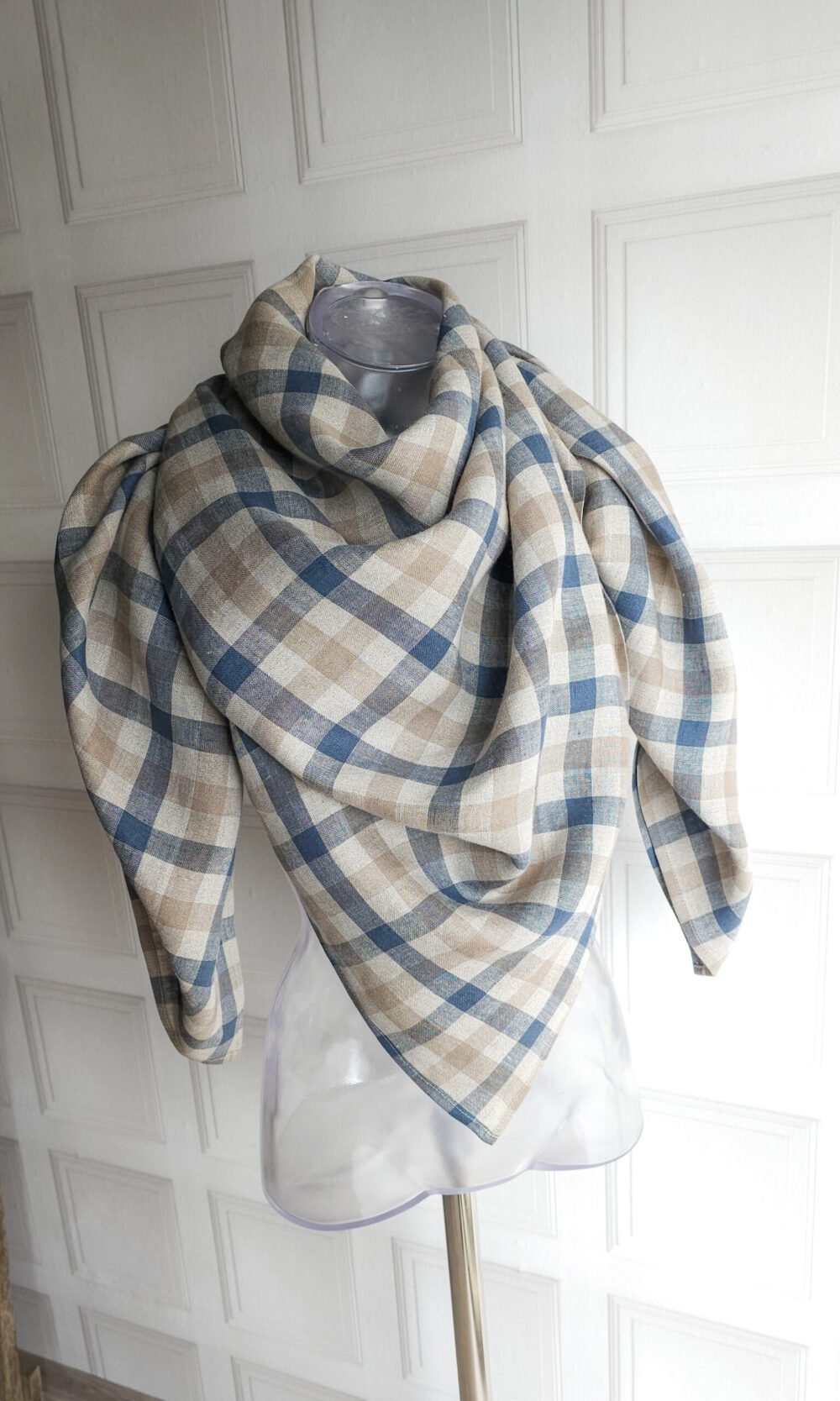 Large linen square shawl