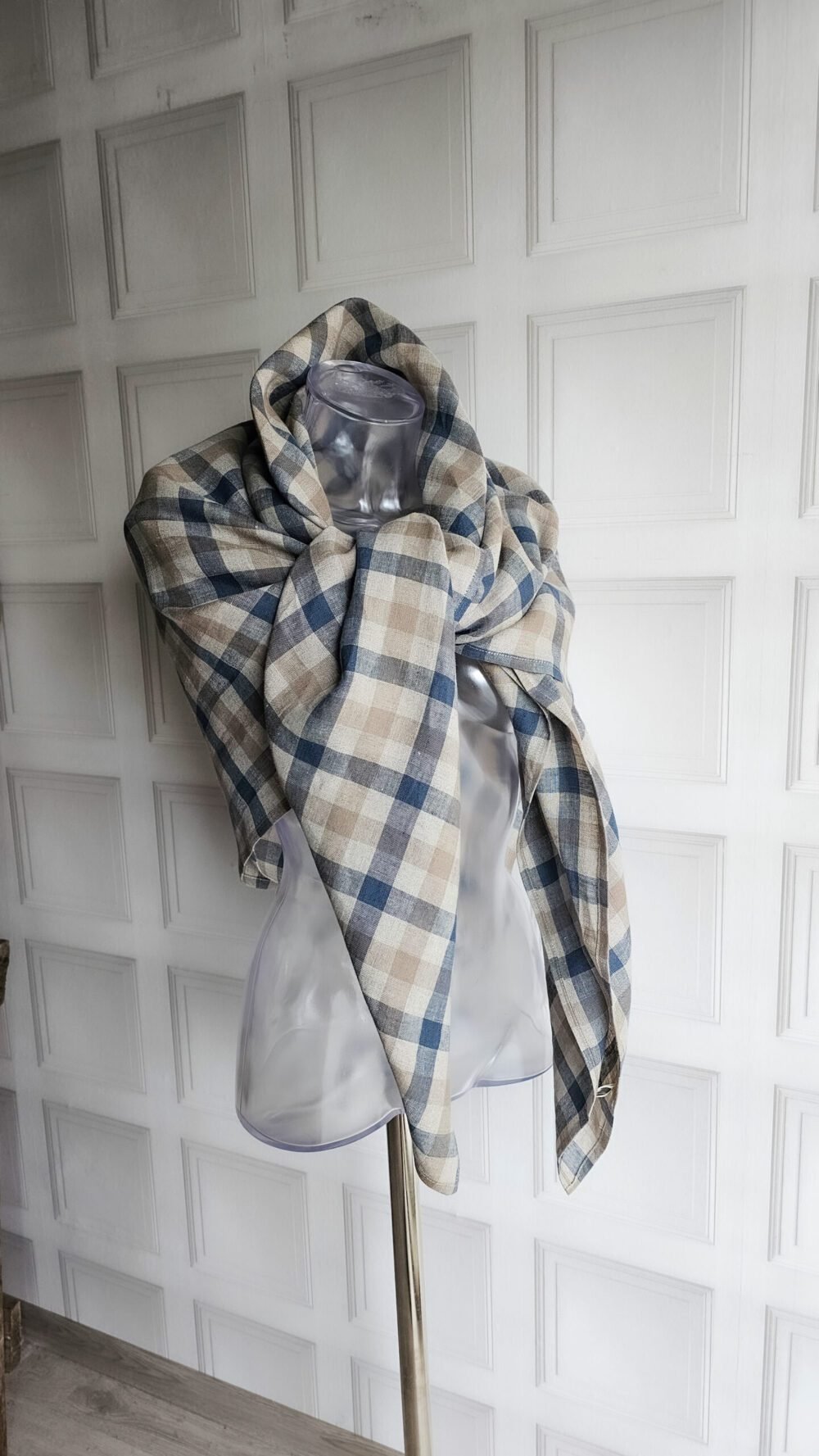 Large linen square shawl
