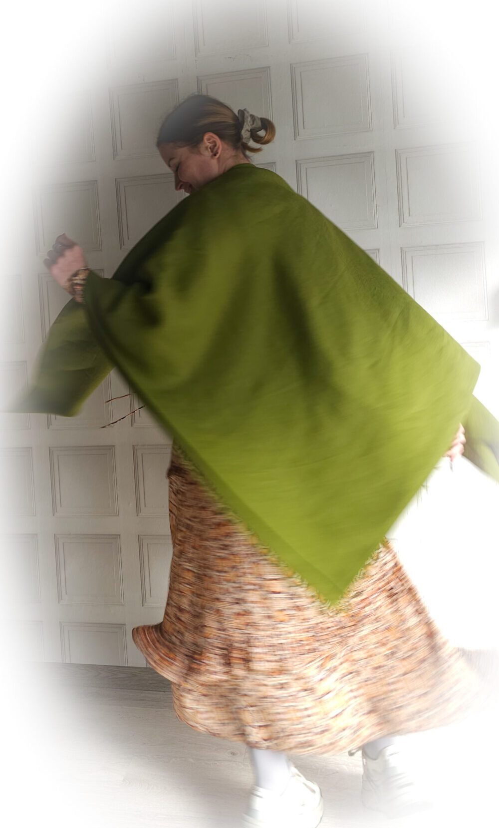 Large linen square shawl