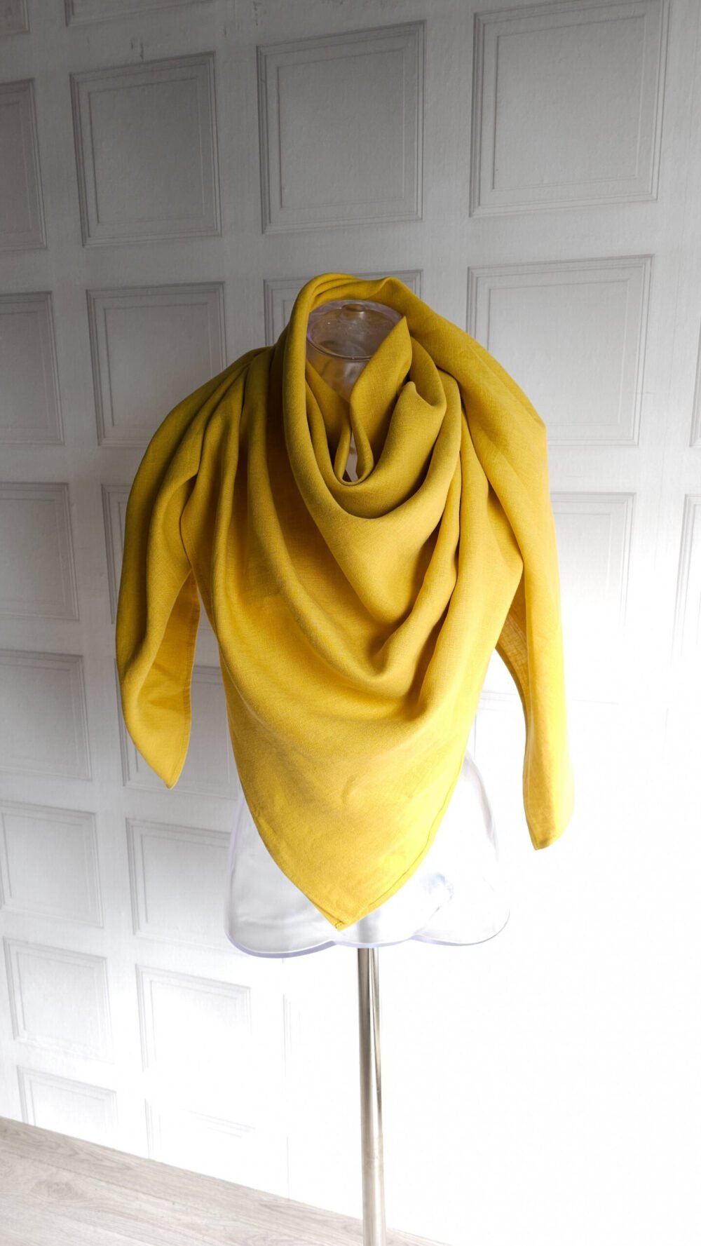 Large linen square shawl