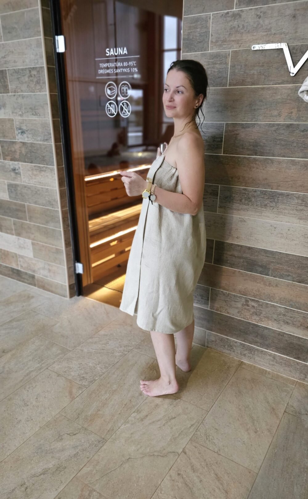 Waffle linen wrap sauna towel