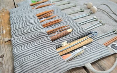 A Stylish and Functional Linen Knitting Needle Case