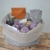 Linen knitting project bag