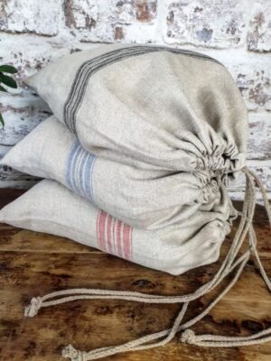 Drawstring linen burlap bag