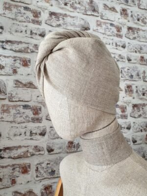 Linen hair turban wrap