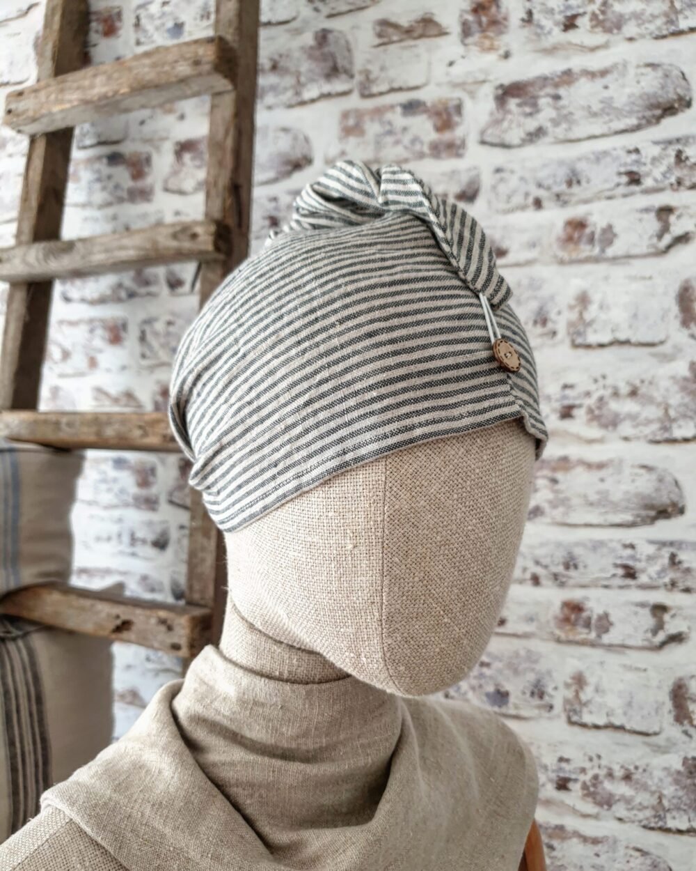 Linen hair turban wrap