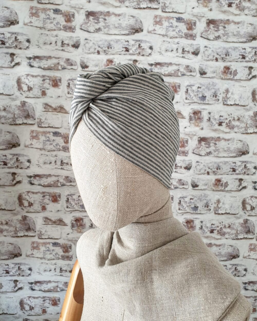 Linen hair turban wrap