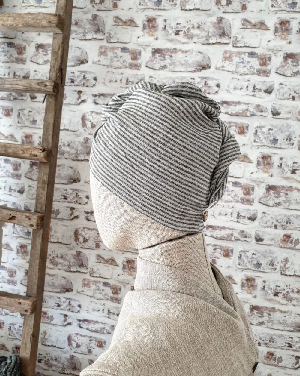 Linen hair turban wrap