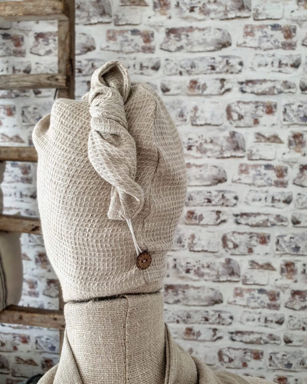 Linen hair turban wrap