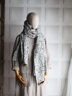 Linen scarf wide lavender