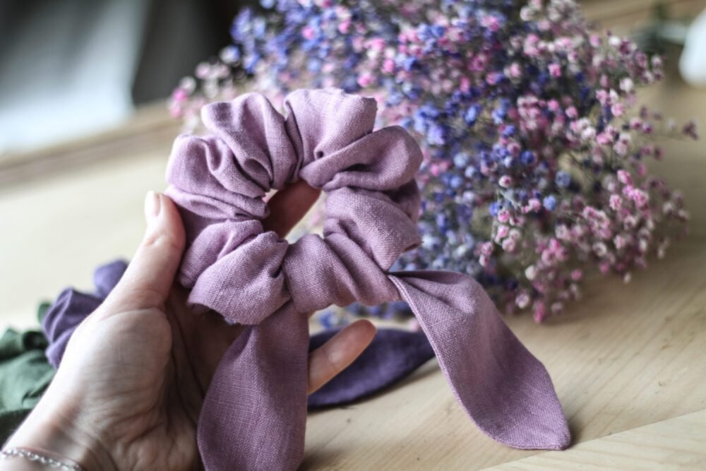 Linen scrunchie