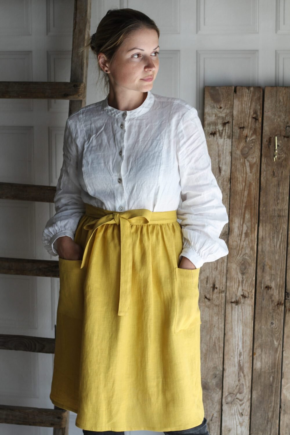 Linen skirt apron