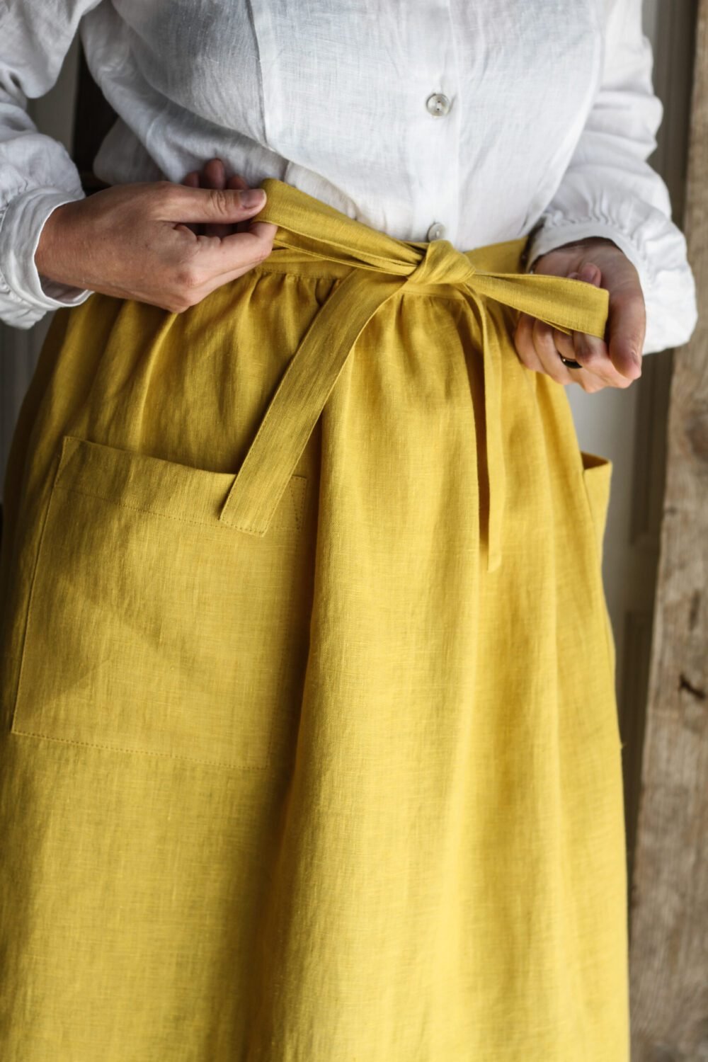 Linen skirt apron