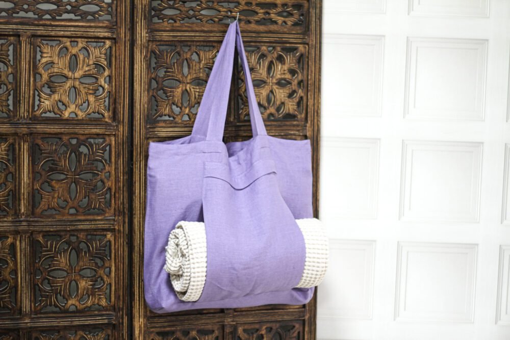 Linen yoga bag