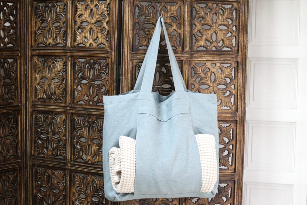 Linen yoga bag