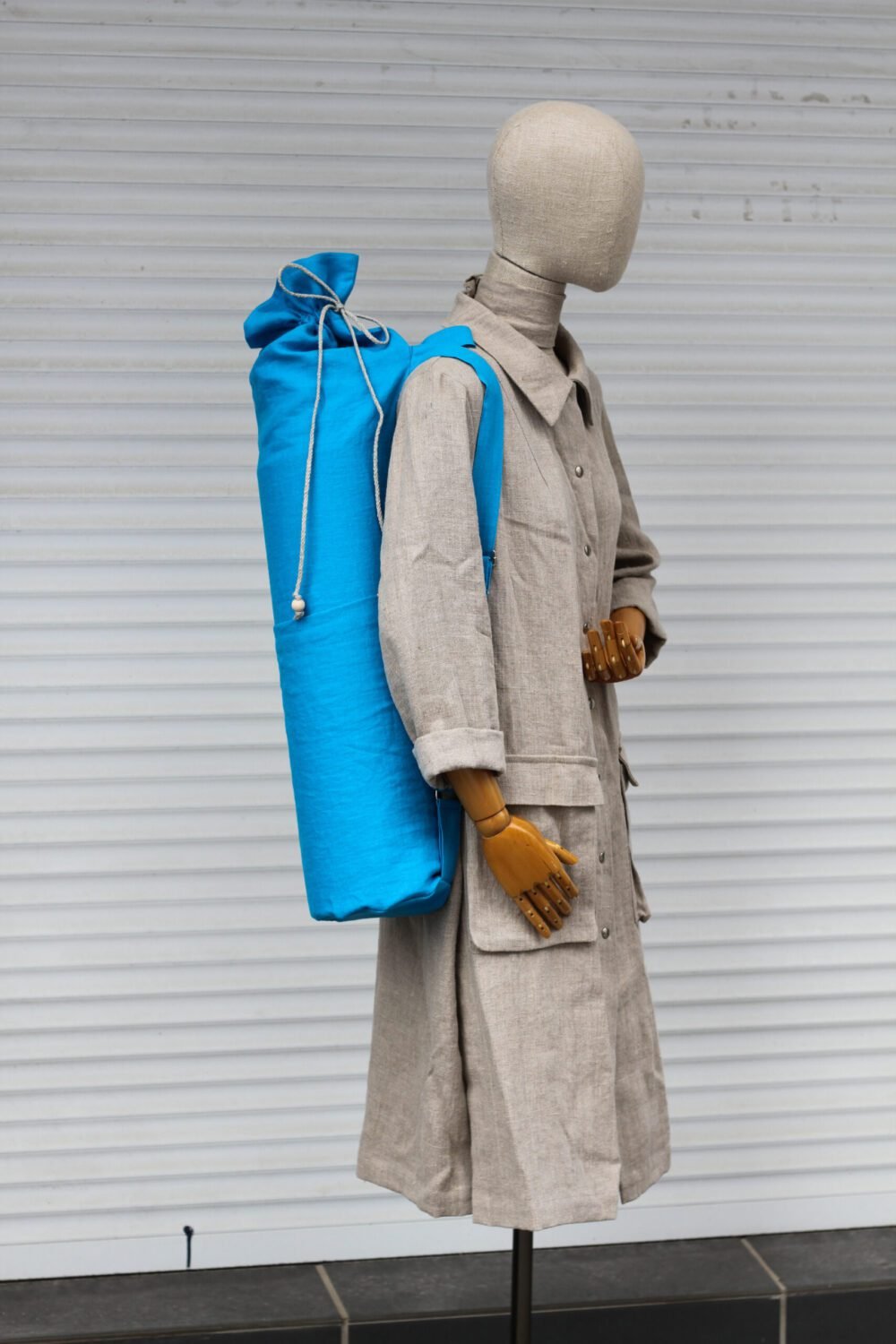 Linen yoga mat bag