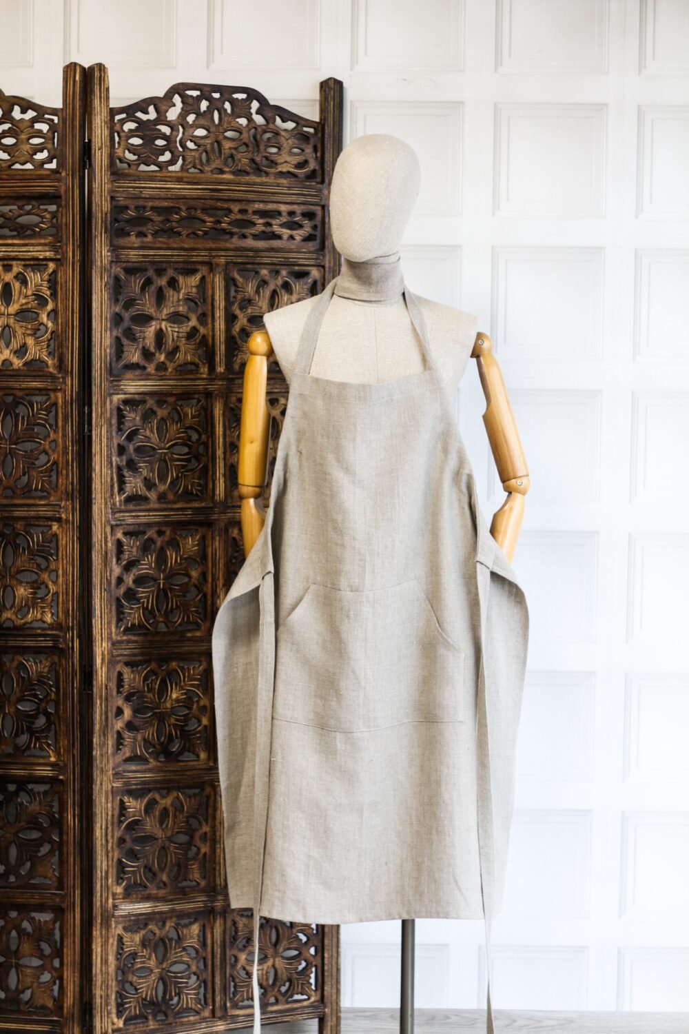 Linen drawstring apron