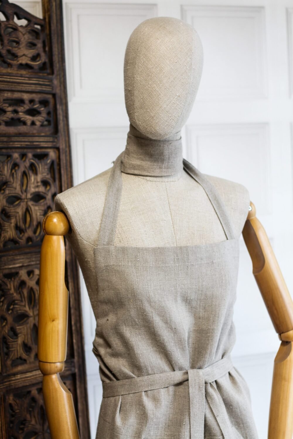Linen drawstring apron
