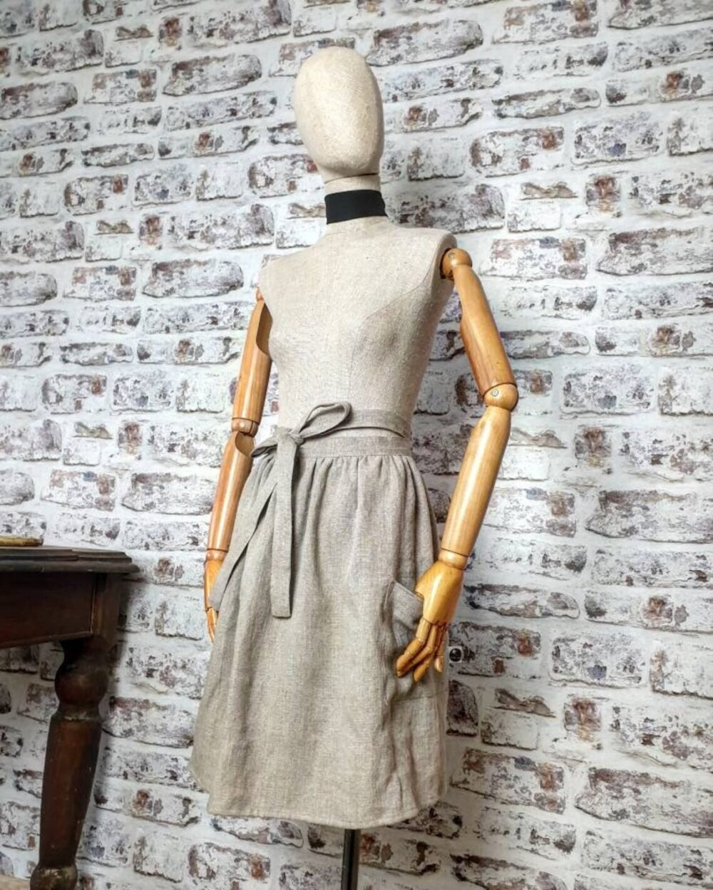 Linen skirt apron