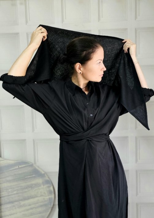 Linen triangle headscarf - Image 4