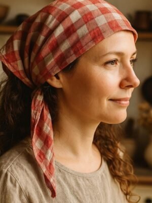 Linen triangle headscarf