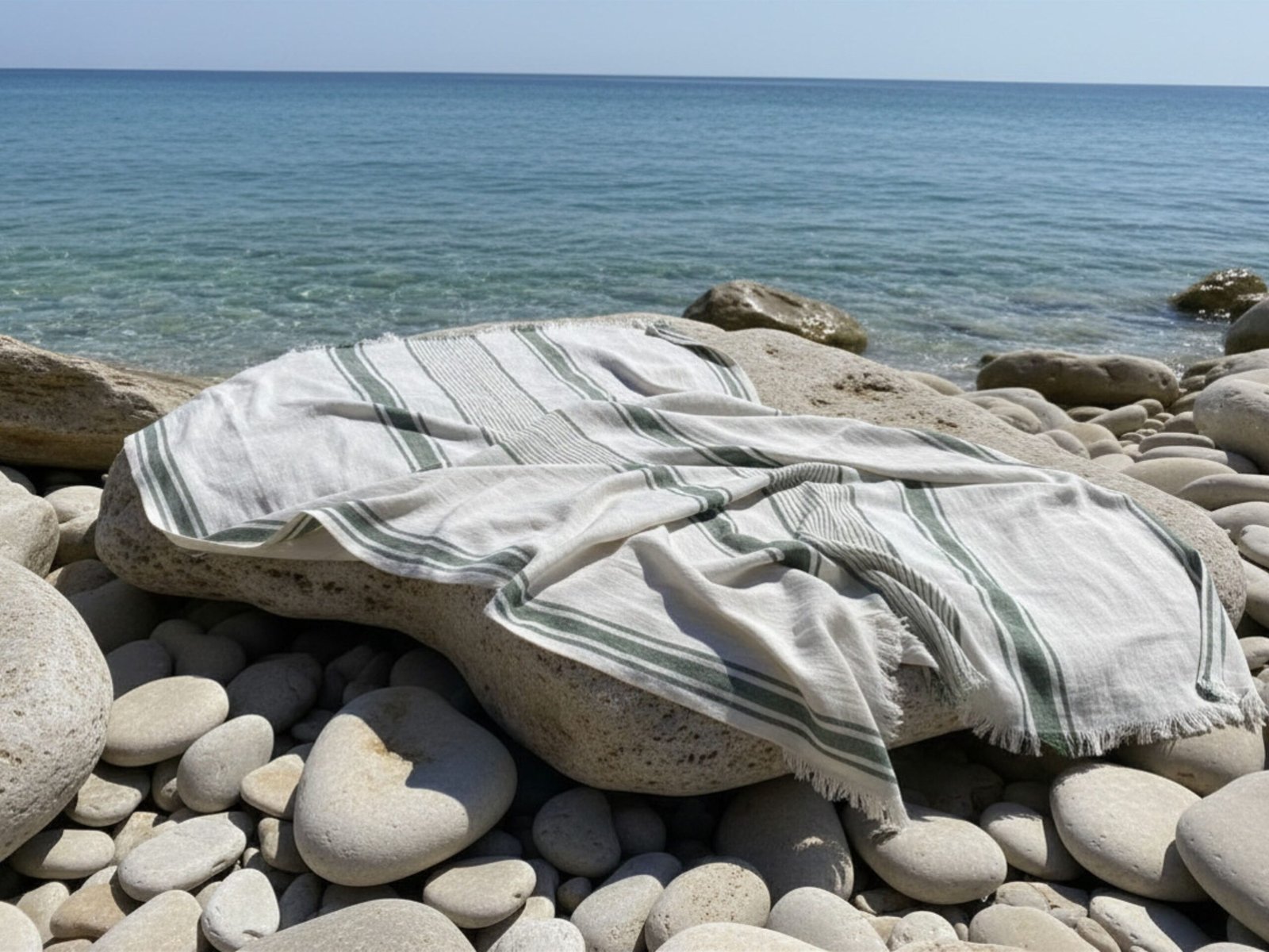 French stripe linen blanket