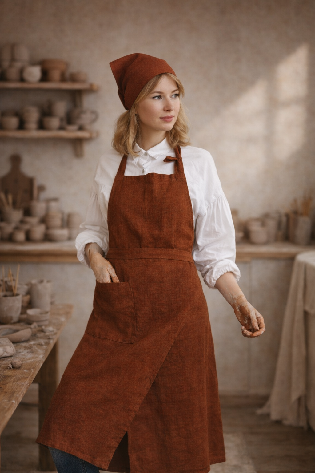 Linen Pottery Apron - Image 9
