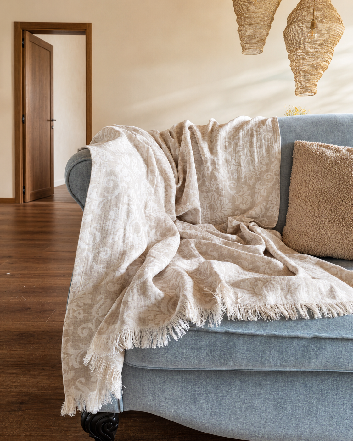 Linen blanket "Damask"