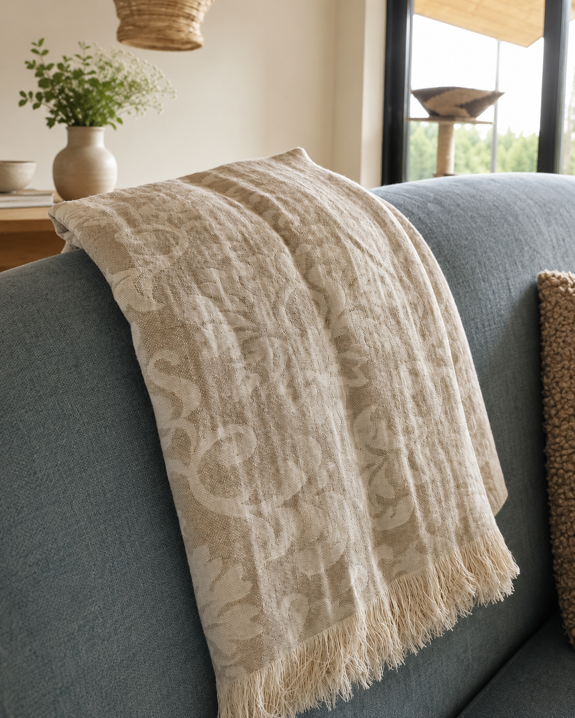 Linen blanket "Damask" - Image 2