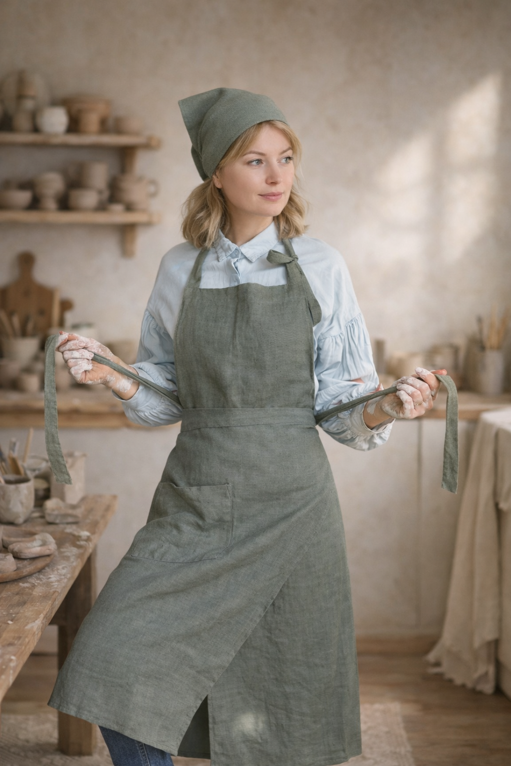 Linen Pottery Apron - Image 10